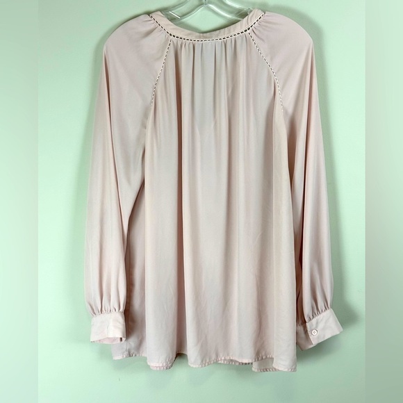 Women's Blush Pink Button Front Blouse - Picture 5 of 6